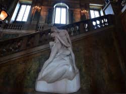 A white stone sculpture in the Royal Palace