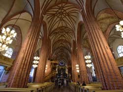 Brick columns inside Stockholm Cathedral
