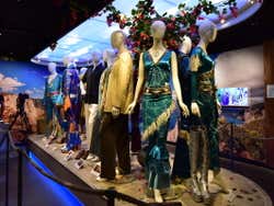 A display of costumes from Mamma Mia
